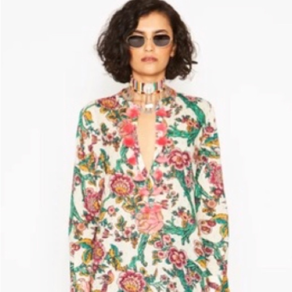 Figue Tops - Figue Vibrant Floral V-Neck Blouse